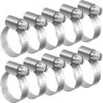 Bolatus Schlauchschellen 10-16mm, 10 Stück 304 Edelstahl Einstellbare Schlauchklemmen Schlauchbinder, Schlauchschelle Rostfrei für Benzinschlauch, Dieselleitung, Wasser Rohr, Haus Gasrohr
