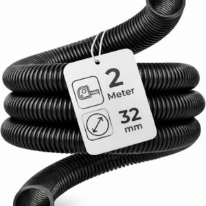 Microsafe® Saugschlauch DN32 (32 mm Innen / 40 mm Außen) – 2 Meter – flexibel & robuster Absaugschlauch für Nass- & Trockensauger – Werkstatt & Baustelle