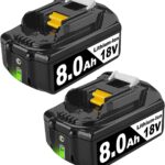 2 Stück 8000mAh 18V Li-ion Akkus Kompatibel mit Makita Akku 18V BL1860B Ersatz für Makita Akku BL1860B BL1850B BL1840 BL1830 BL1815 BL1835 BL1845 BL1850 194205-3 mit LED Indikator (2)