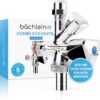 Bächlein Universal Messing, Kombi-Eckventil selbstdichtend, Kombinations-Eckventil für Kalt- und Warmwasserleitungen mit vielfältigen Anschlussmöglichkeiten, Eckventil 6 714nC9M3IuL. AC SL1500