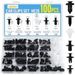 JatilEr 100 Stück Befestigungsclips Auto Clips Set, 6 Arten Türverkleidung Clips Nylon Stoßstange Spreiznieten Karosserie Clips Kunststoffniete Befestigungssatz Clips für Auto