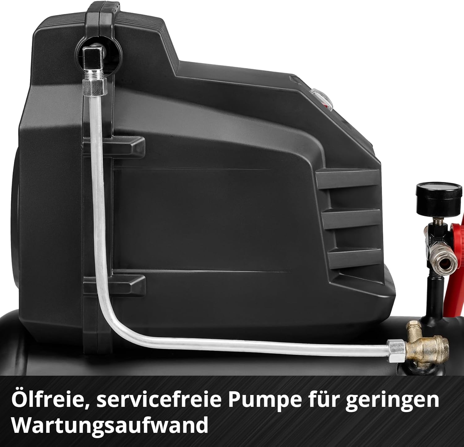 Einhell Kompressor TC-AC 190/24/8 I OF (1100 Watt, max. 8 bar, 24-Liter-Tank, 190 l/min Ansaugleistung, ölfrei, wartungsarm, Manometer, Druckminderer, inkl. Druckluftset) – Bild 5