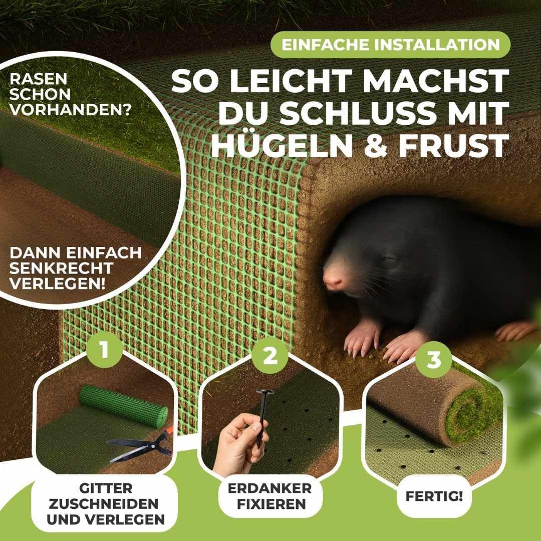 Florade Premium Maulwurfgitter | Grün | 270/m² | Effektiver Schutz für den Garten | Robust, langlebig, leicht anzuwenden | Maulwurfshügel verhindern – Bild 4