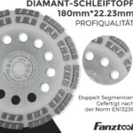 FANZTOOL Diamantschleiftopf 180 mm + Absaughaube für Winkelschleifer Betonschleifer (mit 180mm Schleiftopf x 2)