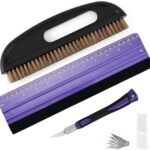 EHDIS 3-teilig Tapezierwerkzeug, inklusive Tapezierbürste, Rakel Tapezieren, Schneidwerkzeug, Tapezierset, Tapetenglättungs Werkzeug, für Klebekontakt, Tapeten, Fensterfolie, Lila