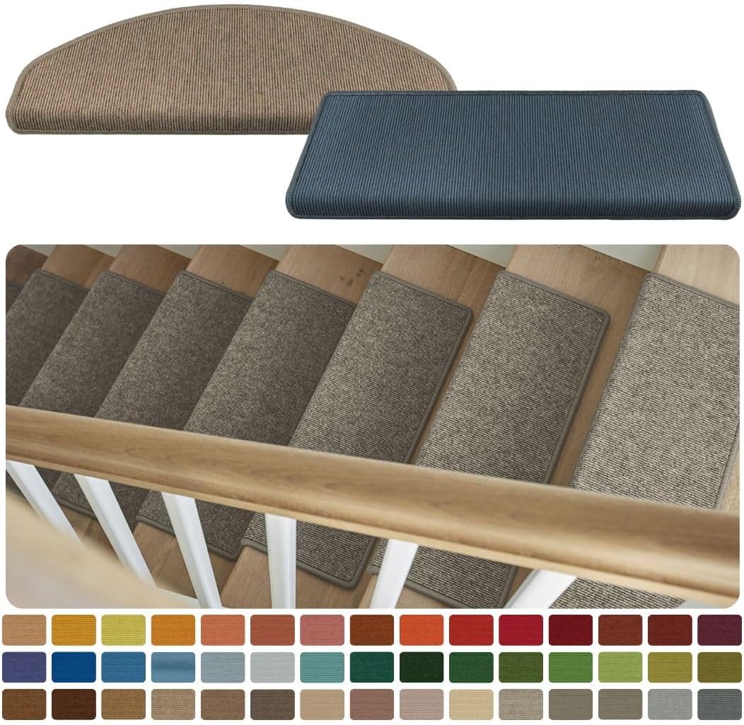 Tretford Stufenmatte selbstklebend halbrund 65x23x3,5 cm Interland Teppich, Variante: 524 Kirsche rot – Bild 3