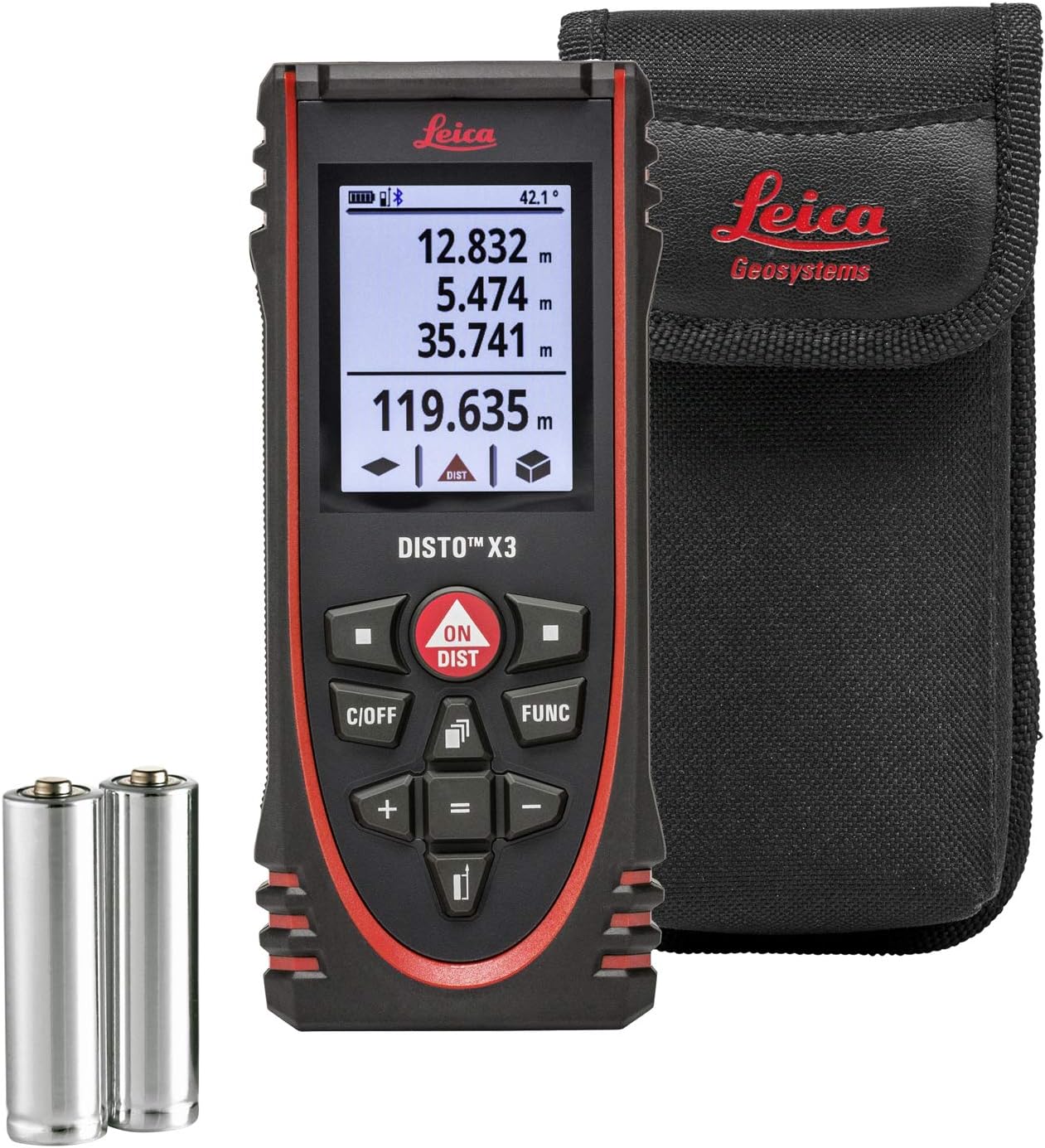 Leica DISTO X3 – robuster Laser Entfernungsmesser (Schutzklasse IP65) mit Bluetooth (App-Nutzung) für Distanzmessungen unter härtesten Bedingungen (Innenbereich mit 150 m Reichweite)