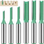 MOLIMOLI 6-teiliges Nutfräser Set, Fräser für Oberfräse 8mm Schaft, Holzfräser 3-8mm mit Hartmetall-Klingen präzises Nutfräsen, Fräskopf Oberfräse, Zubehör Router Bits