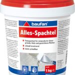 Baufan Alles-Spachtel Weiß 1kg I Zum Ausbessern & Glätten von mineralischen Untergründen wie Putz, Beton I Schnell trocknend & gut schleifbar