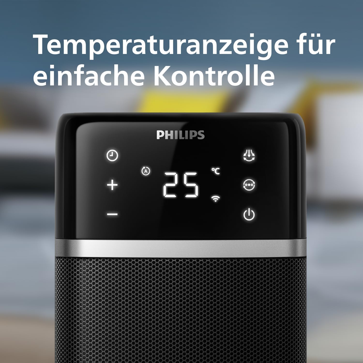 Philips 5000 Turmheizlüfter, 2000W, App-gesteuert, bis zu 50% Energieersparnis, Temp-Anzeige, 5 Sicherheitsfunktionen, 4 Modi, 60° Oszillation, leise, schwarz/grau (CX5120/11) – Bild 4