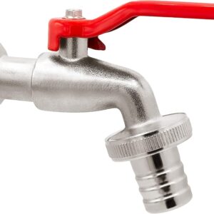 VARIOSAN Kugelauslaufhahn 10674, 3/4", messing, vernickelt, mit Schlauchverschraubung