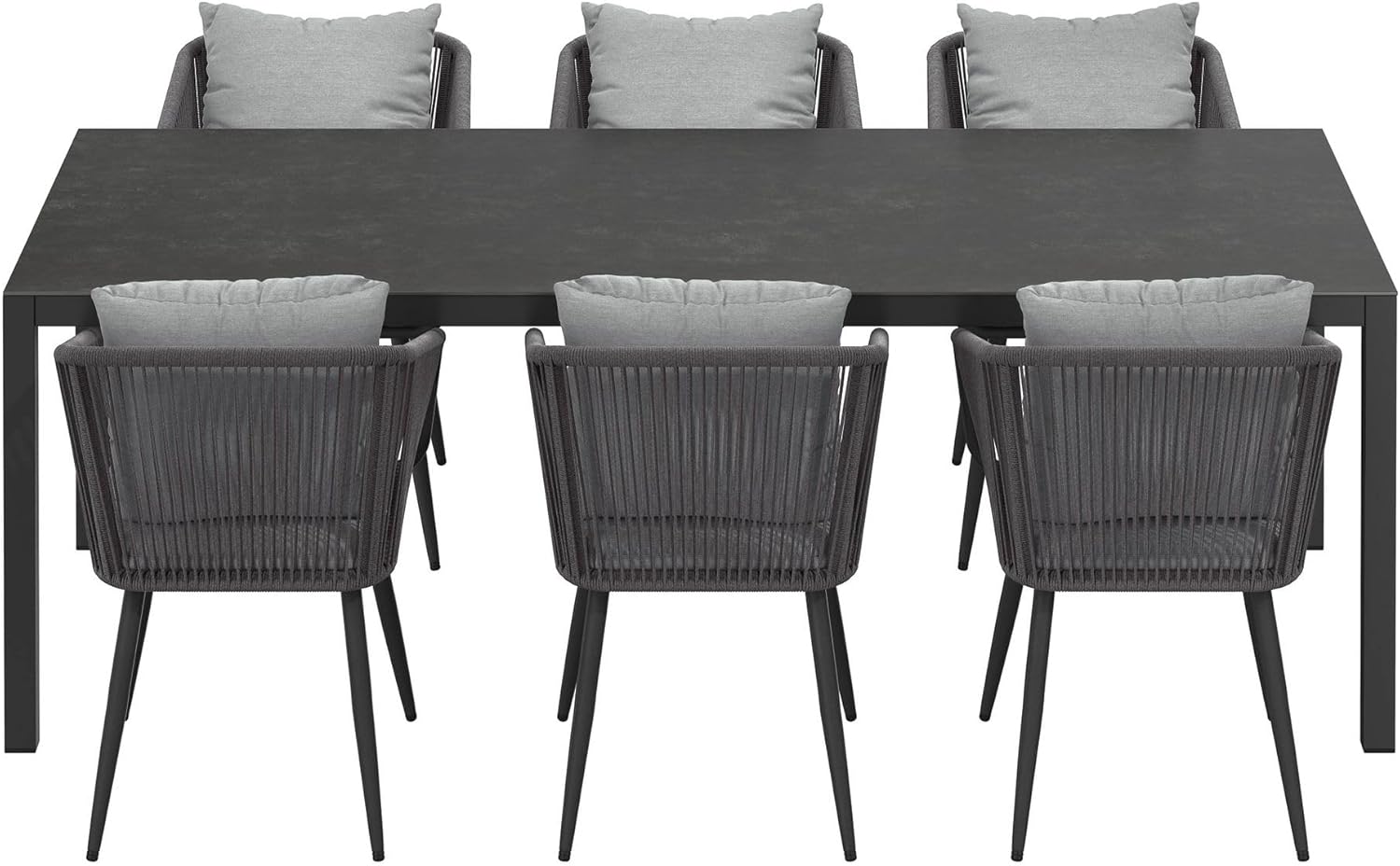 OUTLIV. Alex Gartenmöbelset 7-TLG. mit Gartentisch 220x100 cm, Moderne Sitzgruppe für Ihren Außenbereich – Bild 3