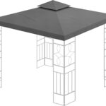 Ersatzdach 360g/m² Dach EXTRA STARK PVC Beschichtung Pavillondach 100% Wasserdicht Pavillon 3x3m (anthrazit #12)