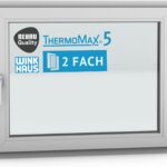 5 Classic Kunststoff-Fenster, Uw-Wert 1,3, BxH: 100x80cm / 1000x800mm, DIN rechts (Griff links), mit 2-fach Wärme-Isolier-Verglasung, Winkhaus Sicherheitssystem & Rehau Profil