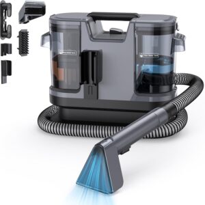 Lubluelu Nasssauger Polsterreiniger Gerät, 600 W - 18 kPa Teppichreiniger Waschsauger, tragbares Teppich-Reinigungsgerät mit Selbstreinigung und langem Schlauch für Teppiche, Sofas & Auto-Innenräume