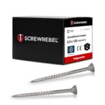 SCREW REBEL® Spanplattenschrauben 6x120 mm [25 Stück] – Edelstahl A2 rostfrei mit Teilgewinde & Senkkopf – TX25 Antrieb – Holzschrauben mit ETA-Zulassung