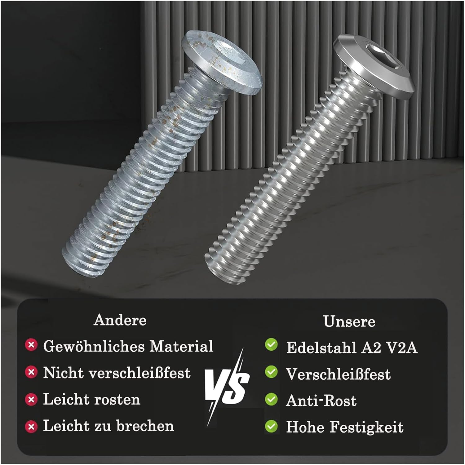 Dayalo 100 Stück M3x6 Schrauben, Flachkopfschrauben, M3 Schraubens Edelstahl A2 V2A, Innensechskant, Vollgewinde, mit Innensechskantschlussel – Bild 4