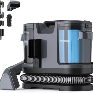 Lubluelu Nasssauger Polsterreiniger Gerät, 600 W - 15 kPa Teppichreiniger Waschsauger, tragbares Teppich-Reinigungsgerät mit Selbstreinigung und langem Schlauch für Teppiche, Sofas & Auto-Innenräume