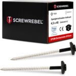 Spenglerschrauben Edelstahl A2 mit EPDM-Dichtscheibe 15 mm - 4,5 x 45 mm - anthrazit RAL 7016 TX20, 50 Stück