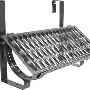 Laufrost für Dach & Schornstein, Komplettset Typ D mit Dachtritt, Haltern, Befestigungen & Befestigungsschrauben, Trittfläche zur Bewegung auf dem Dach, Laufgitter, 40 cm Länge, Schwarzgrau