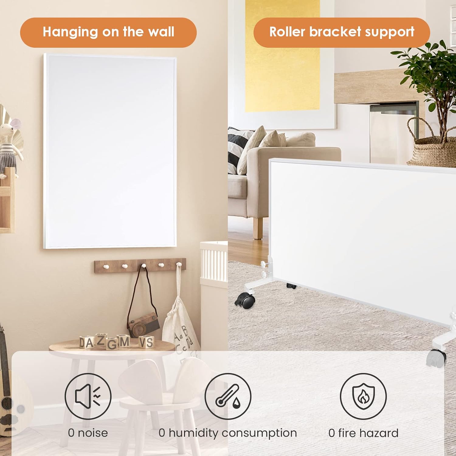 Infrarotheizung 1000 Watt, Infrarotheizung Wandmontage bis 120 Grad Celsius für 10-25㎡ - 1-3 Min auf Betriebstemperatur - TÜV. – Bild 3