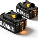 2X 18V 8.0Ah/8000mAh Ersatzakku für makita Kompatibel BL1860B BL1850B BL1840 BL1830 BL1815 BL1845 BL1890 BL1415 BL1430 BL1440 BL1835 194205-3 LXT-400 with LED Werkzeugakku.