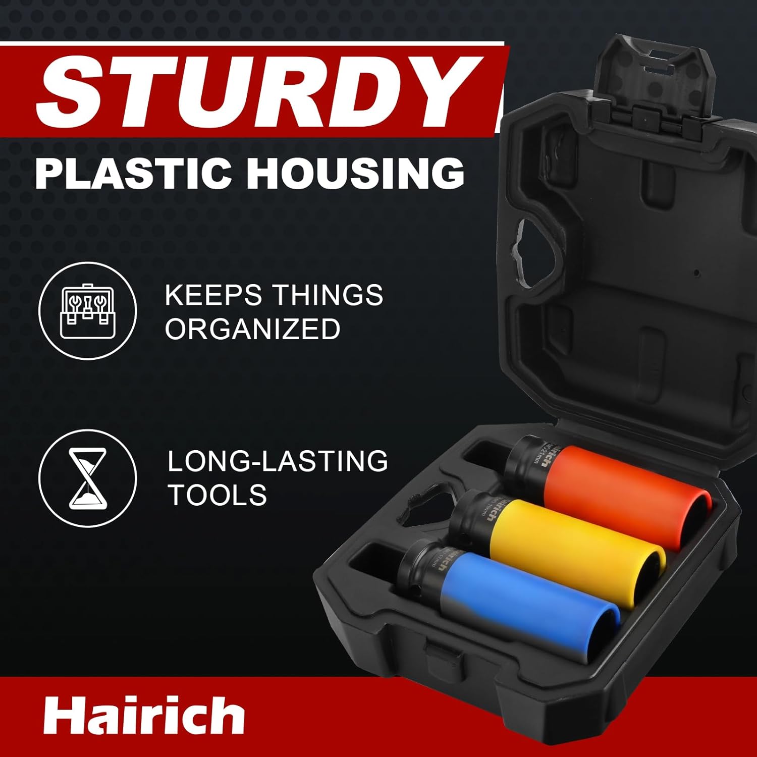 Hairich Schlagschrauber Nüsse 1/2" Set – Steckschlüsselsatz mit Felgenschutz für Radwechsel, 17/19/21 mm Langnüsse, Stecknuss Set für Alufelgen & Reifenwechsel – Bild 5