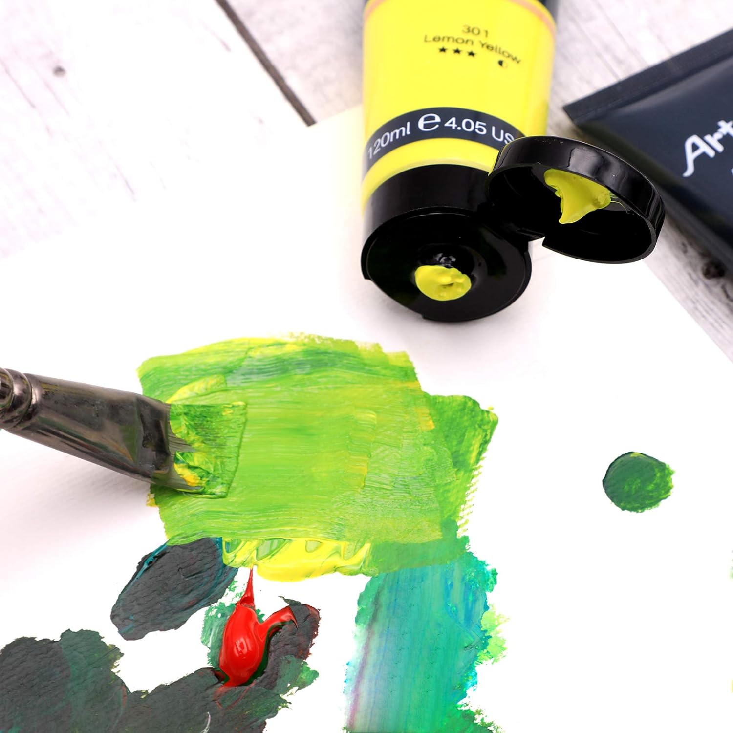 Artecho Acrylfarben Set Professional 20x120 ml, Acrylic Paint Set, Wasserfest und Lichtecht, Schnell Trocknend, Ideal für Leinwand, Holz, Stoff, Handwerk, Leder und Stein. – Bild 3