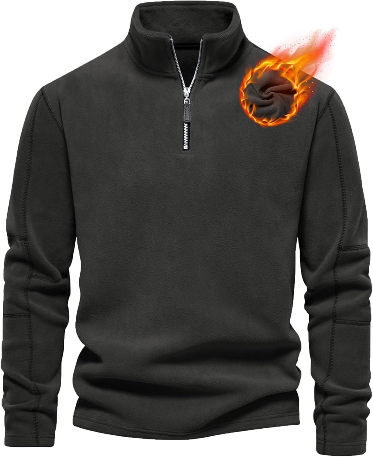 Pullover Herren Fleece Warmes Microfleece Sweatshirt Half Zip Fleecepullover für Herbst und Winter
