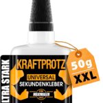 Sekundenkleber extra stark Gel 50 g – XXL Superkleber für Holz, Metall, Kunststoff, Glas – tropffrei, hitze- & wasserfest – für Reparaturen in Haushalt, Werkstatt, Auto, DIY & Modellbau – KRAFTPROTZ
