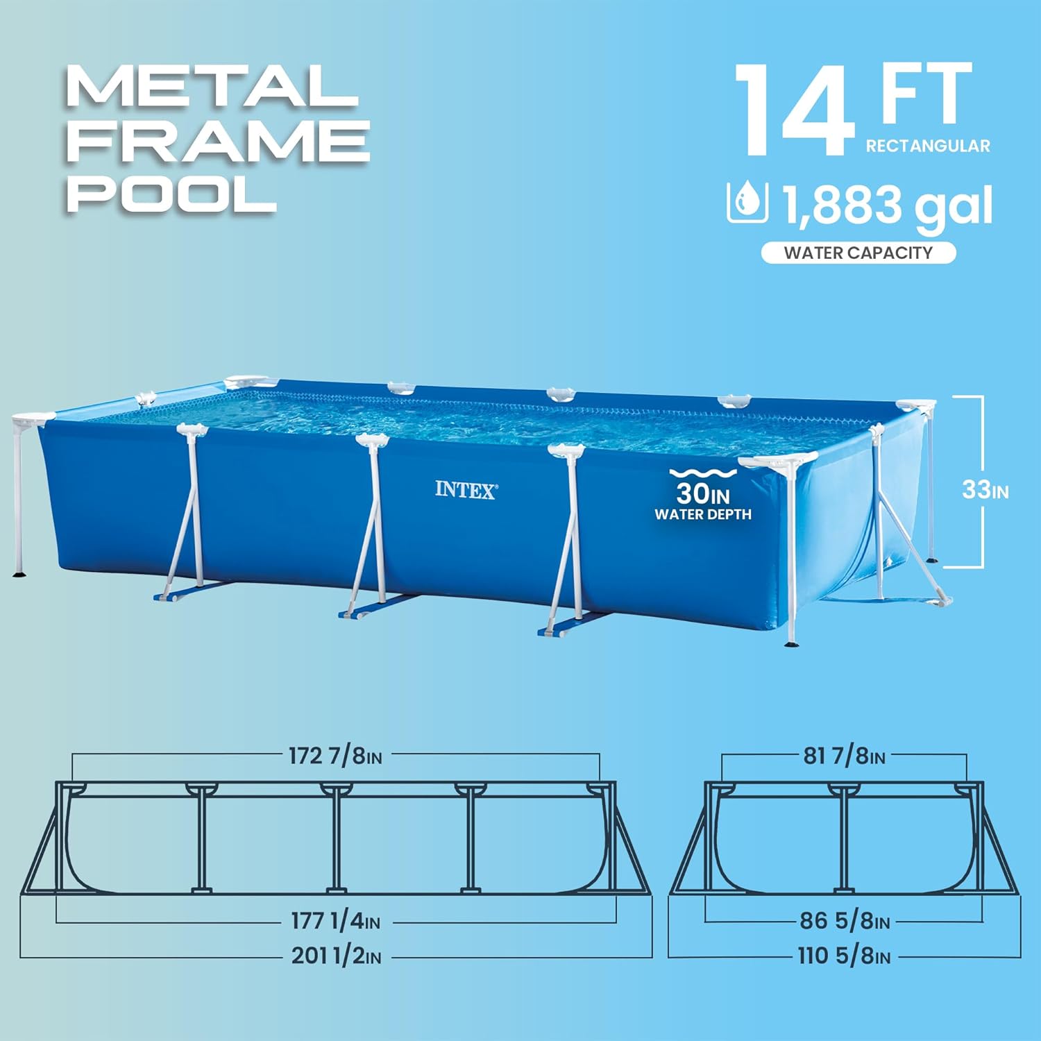Intex Rectangular Frame Pool - Aufstellpool - 450 x 220 x 84 cm – Bild 2
