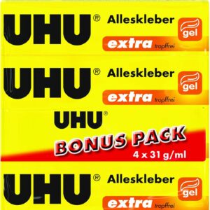 UHU Alleskleber extra BONUSPACK, Tuben 4x31g