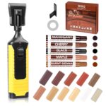 NYBQ Laminat Reparaturset, 24 Stück Holz Parkett Reparaturset Neuem Upgrade-Schmelzwerkzeug, 11 Farben Hartwachs für Holzkitt Vinylboden Holzböden Möbel Arbeitsplattet Reparatur set