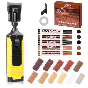 NYBQ Laminat Reparaturset, 24 Stück Holz Parkett Reparaturset Neuem Upgrade-Schmelzwerkzeug, 11 Farben Hartwachs für Holzkitt Vinylboden Holzböden Möbel Arbeitsplattet Reparatur set