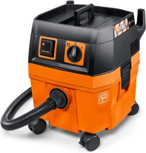 FEIN Dustex 25 L, Baustellenstaubsaugerfür den Anschluss von Elektrowerkzeugen, Nass-/Trockensauger mit 7,5 m Kabel und Stecker, Max. Leistungsaufnahme 1380 W. Zulassung für Staubklasse L.