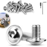 M4x6 mm Linsenkopfschrauben Edelstahl 50 Stück Flachkopfschrauben M4 Innensechskant ISO 7380-2 Schrauben mit Flansch A2 V2A Metrisch Vollgewinde für Möbelherstellung Fahrzeugstrukturen