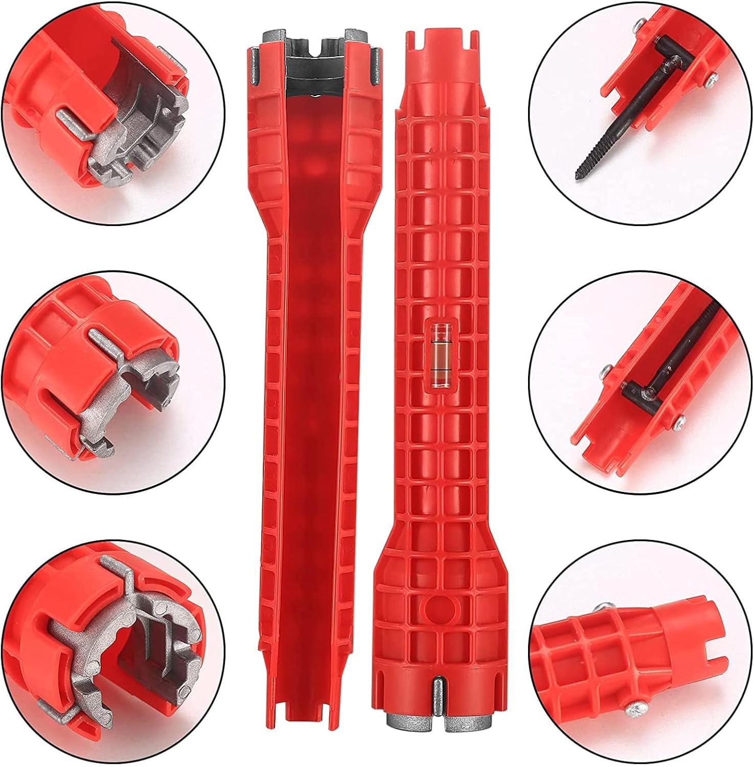 Waschbecken Installer Werkzeug, Spülenschlüssel, Armaturenschlüssel, Multifunktion Rohrschlüssel, Geeignet für Toilette, Bad, Küche Multifunktions Spüle Wasserhahn Installer Tools – Bild 4