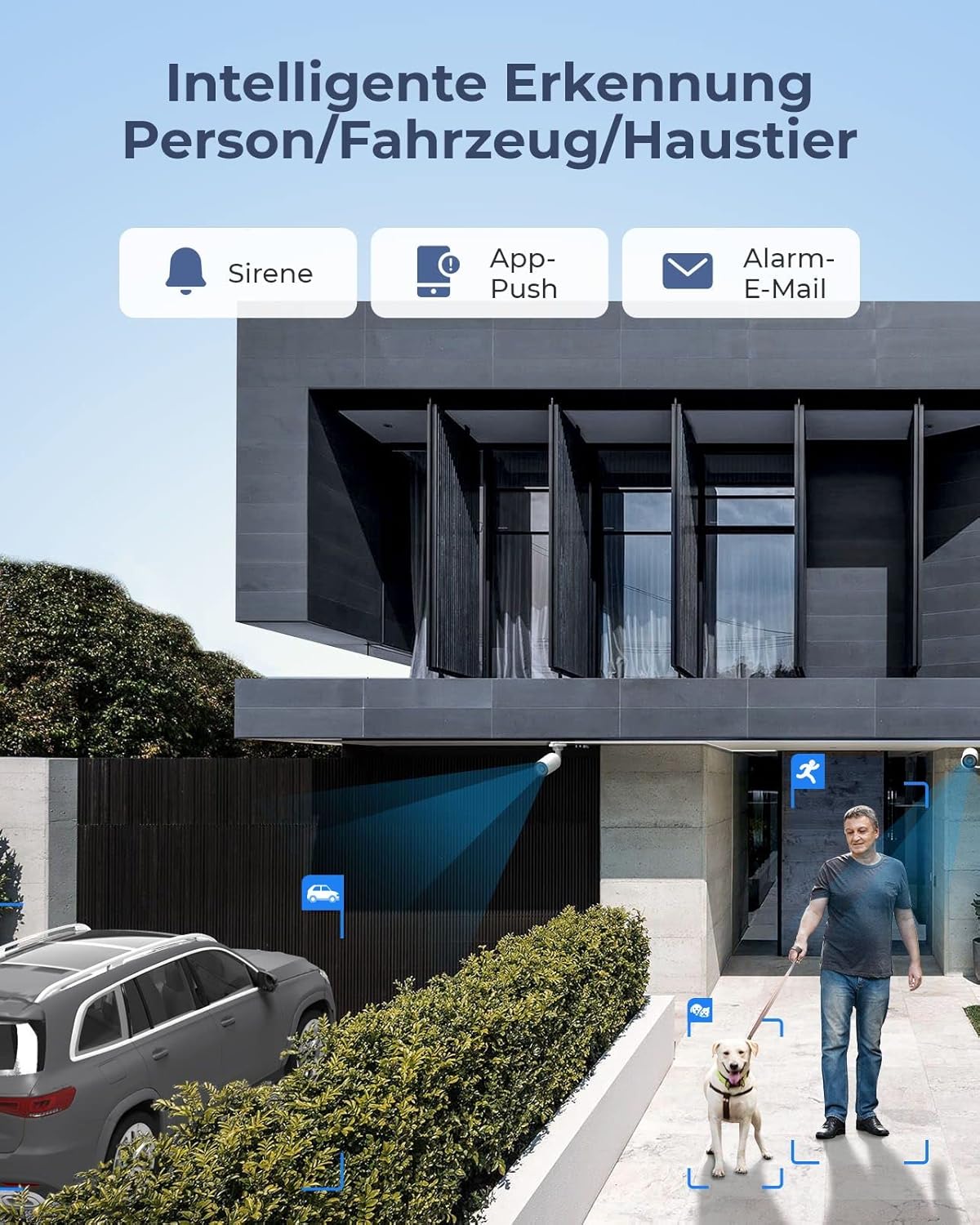 Reolink 12MP Überwachungskamera Set Aussen, 4X PoE IP Kamera Outdoor Innen, Spotlights, Personen-/Fahrzeugerkennung, 2-Wege-Audio, 24/7 Aufnahme, Farb-/IR-Nachtsicht, 8CH 2TB HDD NVR, RLK8-1200B4-A – Bild 3