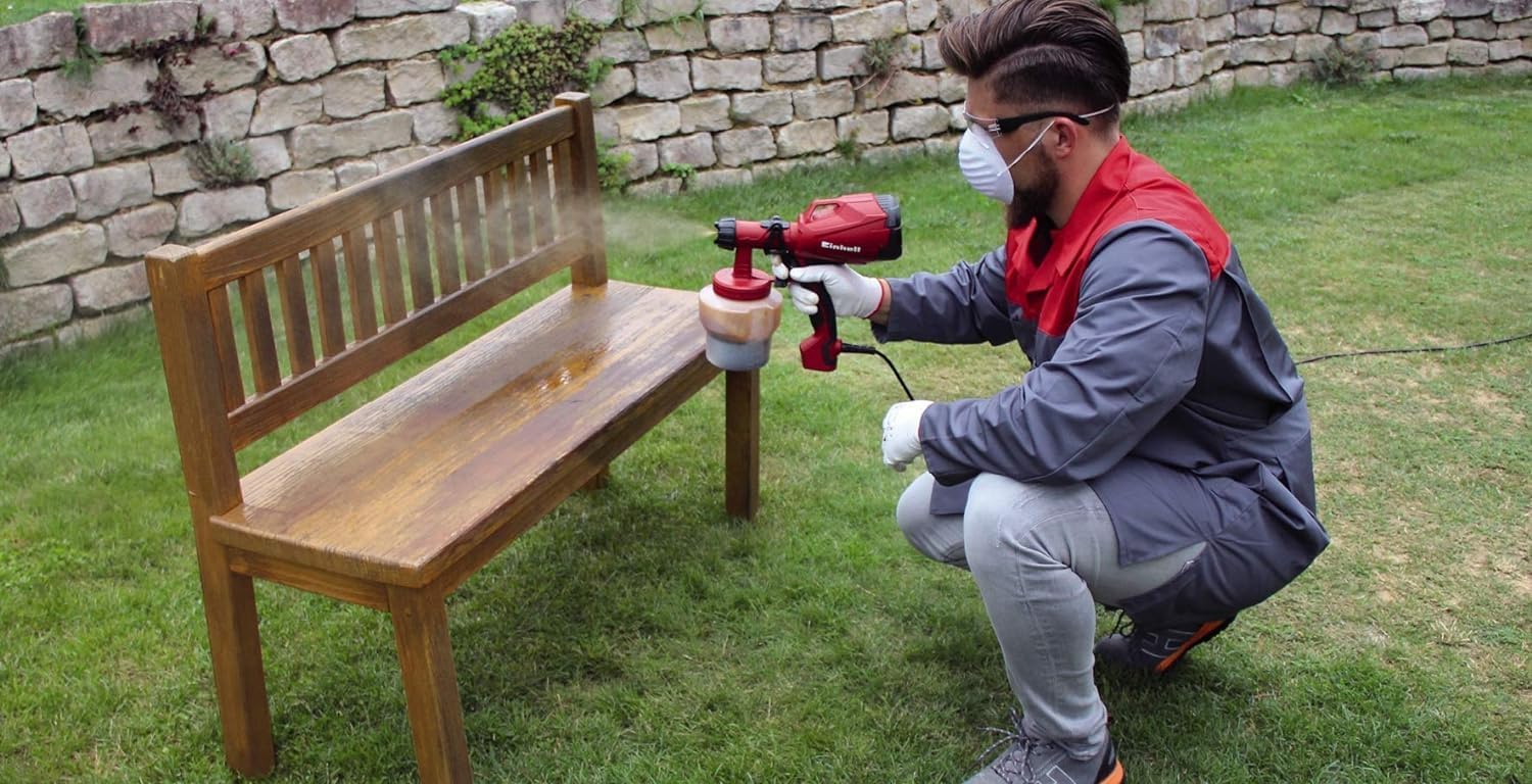 Einhell elektrisches Farbsprühsystem TC-SY 500 P (500 W, für kleine und mittelgroße Arbeitsflächen für Lacke und Lasuren, Farbmengenregulierung) – Bild 3