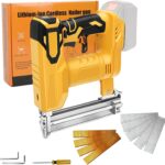 Akku Tacker Nagelpistole für Dewalt 18V 20V Max Batterien (Ohne Akku), 2-in-1 Elektrotacker Elektronagler mit 500 Gerade Nägel und 500 U-förmige Nägel, für Holz/Stoff/Teppich