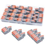 18 Stück Kabelverbinder, 1 In 3 Out Verbindungsklemme mit Hebel, 0.2-4mm² Leiter Klemme, DIY Kombinierbare Kompakt Lüsterklemme, Elektrische Anschlussblöcke