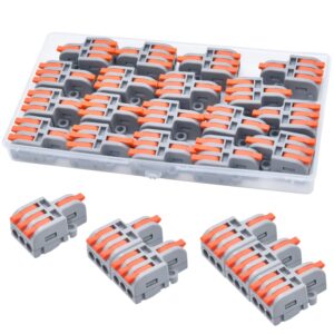 18 Stück Kabelverbinder, 1 In 3 Out Verbindungsklemme mit Hebel, 0.2-4mm² Leiter Klemme, DIY Kombinierbare Kompakt Lüsterklemme, Elektrische Anschlussblöcke
