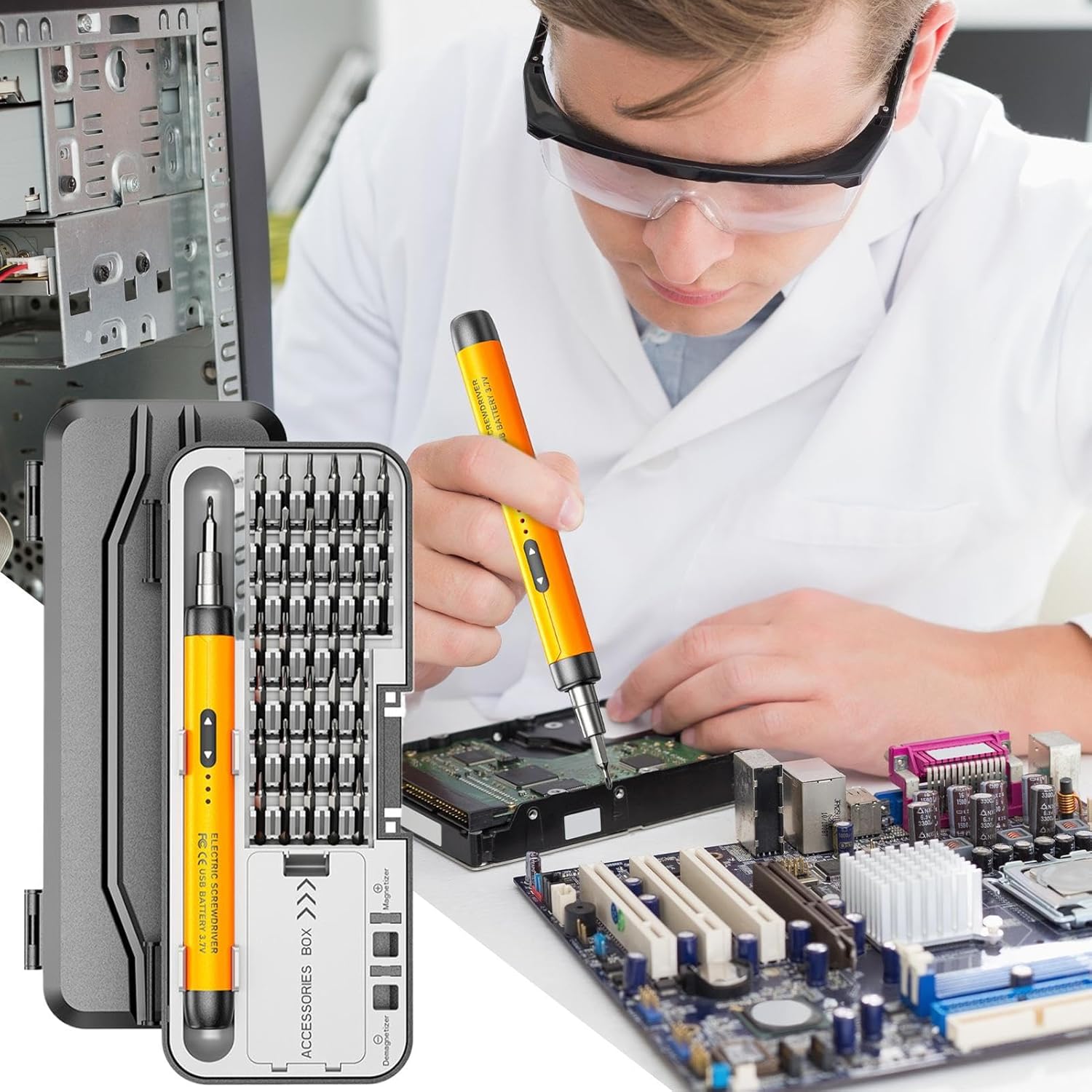 Elektrischer Schraubendreher – Präzisions-Elektro-Reparaturwerkzeug, tragbarer USB-betriebener Treiber | Multifunktionales Wartungs-Schraubendreher-Set für Heimgeräte-Befestigung – Bild 2