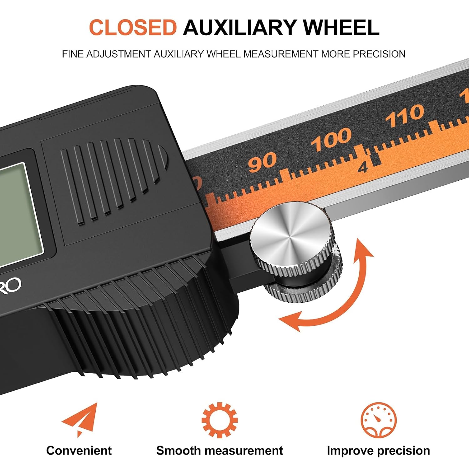 Messschieber Digitale Schieblehre, Preciva Edelstahl Messlehre Messwerkzeuge Spritzwasserdicht Staubdicht mit Ersatzbatterie und größem Display - 150 mm (schwarz) – Bild 5