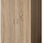 Stella Trading BASE Zeitloser Kleiderschrank in drei verschiedenen Größen - Vielseitiger Drehtürenschrank in Eiche Sonoma Optik - 80 x 177 x 52 cm (B/H/T)