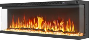 YITAHOME 102cm Elektrokamin mit Heizung, 3-in-1 Kamin Wand/Einbau/Stand mit Panoramaview, Elektrische Kamin mit LED-Flammeneffekt,12 Flammenfarben, Heizfunktion, Thermostat, Timer, Fernbedienung