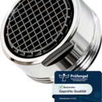 M. ROSENFELD HOME Strahlregler Wasserhahn Aufsatz Küche & Bad M24 Wassersparen 5 l/min - High Tech Anti Kalk Wasserhahn Sieb mit Kugelförmige Filter - Luftsprudler aus Messing - In Italien hergestellt