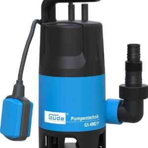 Güde Schmutzwassertauchpumpe GS 4002 P (400 W, 7500 l/h, Förderhöhe max 5 m, Eintauchtiefe max 4 m, Noryllaufrad, 10 m Anschlusskabel, variabel einstellbarer Schwimmerschalter, Thermoschutz)