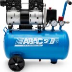 ABAC Geräuscharmer Luftkompressor EASE-AIR 24, Ölfreier Luftkompressor, Maximaler Druck 8 Bar, Leistung 1 PS, 24-Liter-Tank, Geräuschpegel 59 dB