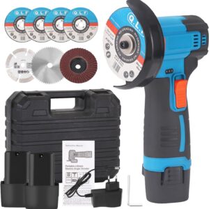Mini Winkelschleifer Akku, Professional Winkelschleifer mit 2 x Batterien 4500mAh, 19500 rpm, Mini Akku Flex mit 7 Trennscheiben 75MM zum Schneiden, Polieren, Schärfen